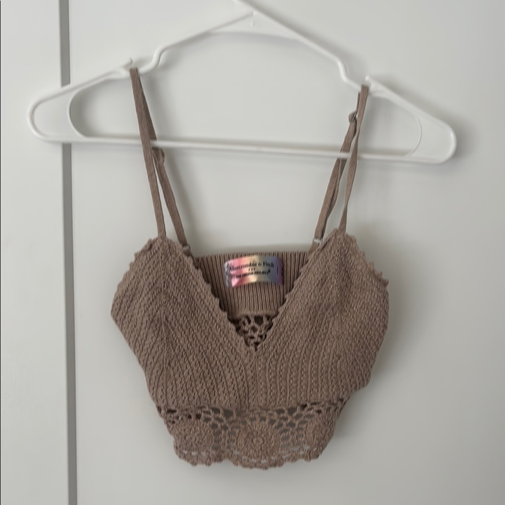 Abercrombie & Fitch Brown Crochet Tank Top